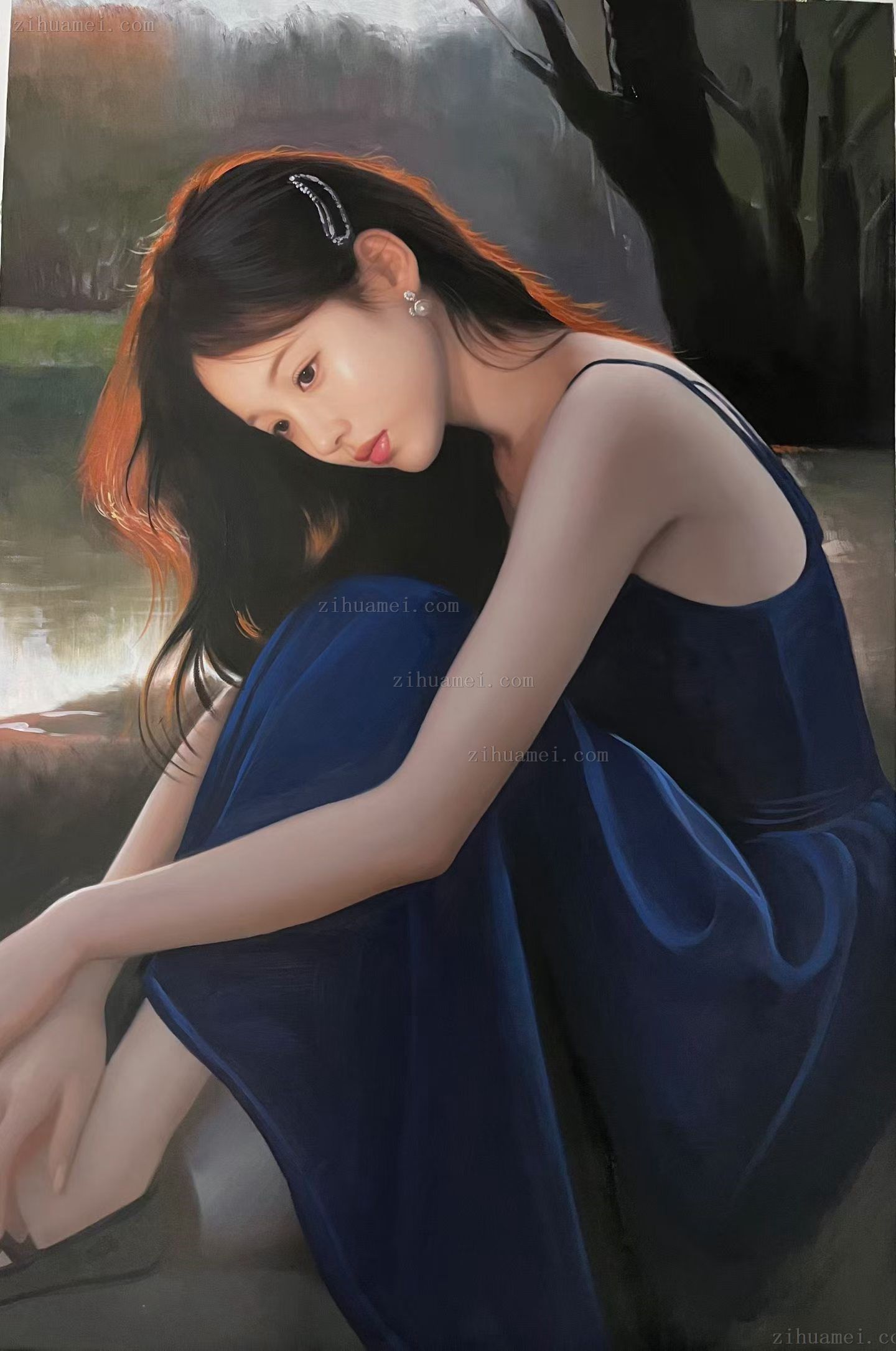 美女油画