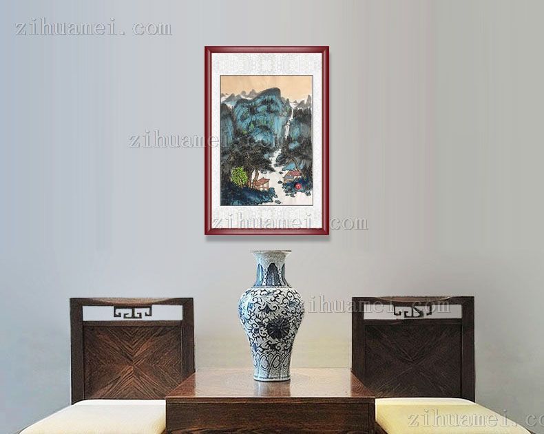 浓墨重彩纯手绘小写意山水画