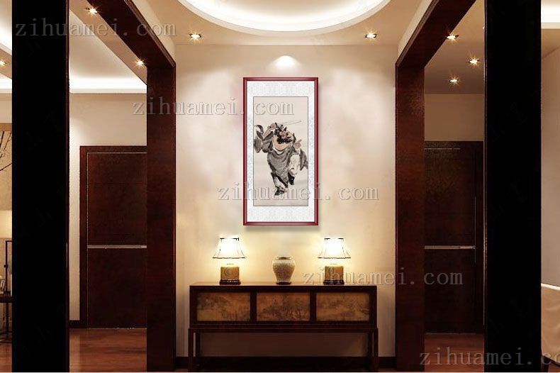 钟馗舞剑人物国画