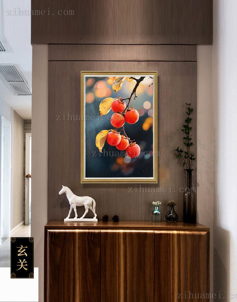 柿子静物写实油画