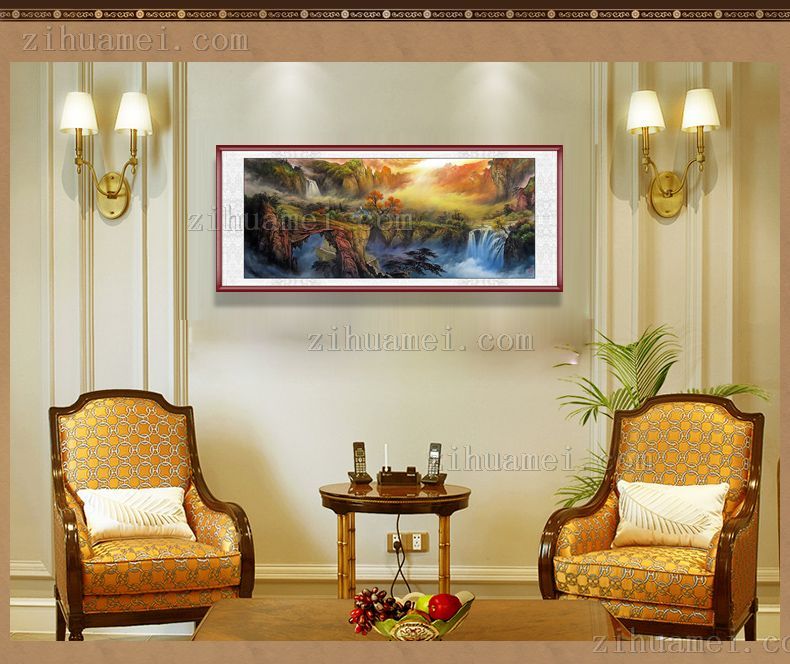 手绘水墨山水风景国画