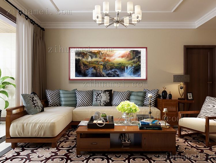 手绘水墨山水风景国画