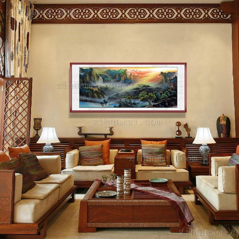 手绘水墨山水风景国画