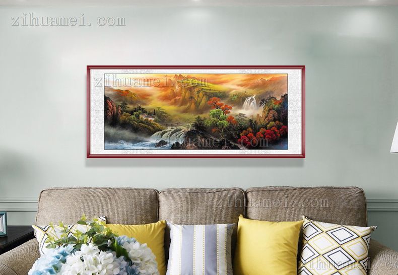 手绘水墨山水风景国画