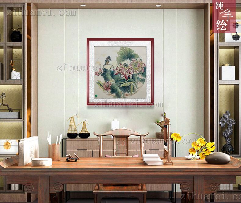 纯手绘四尺斗方花鸟画