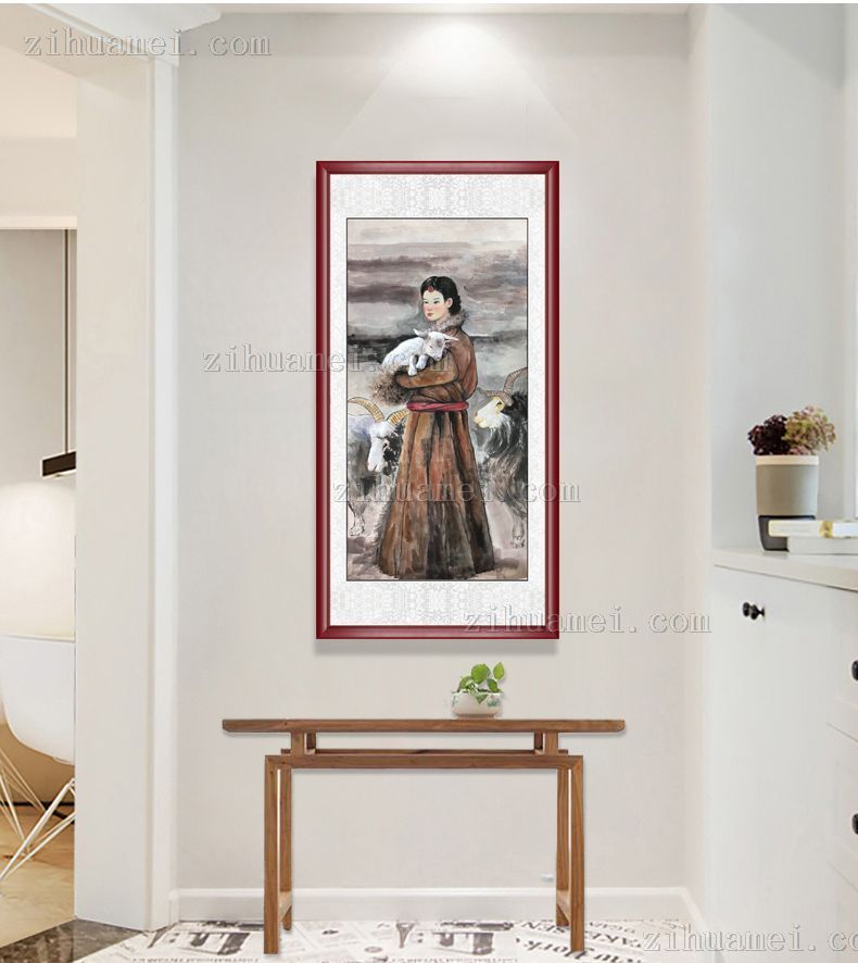 手绘水墨人物国画