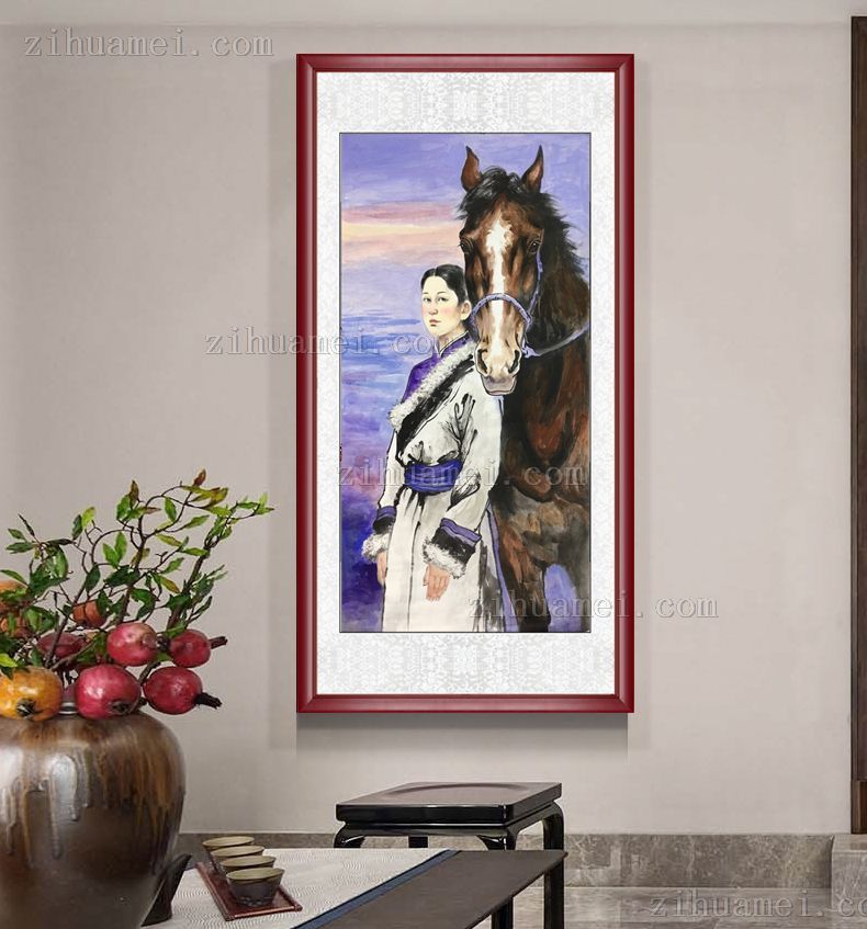 手绘水墨人物国画