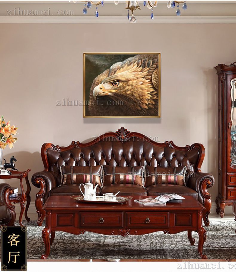 客厅书房动物油画老鹰油画
