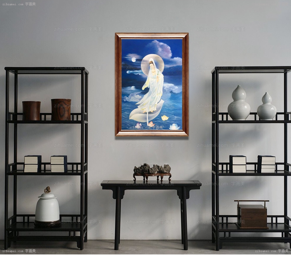 纯手绘手工 宗教油画 观音大士