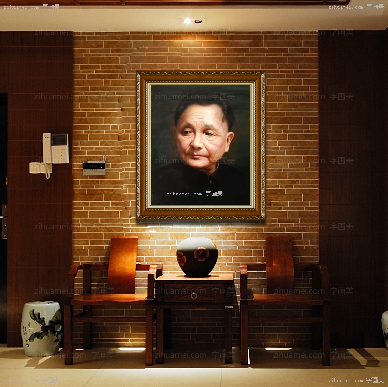 人物肖像油画 伟人 邓小平