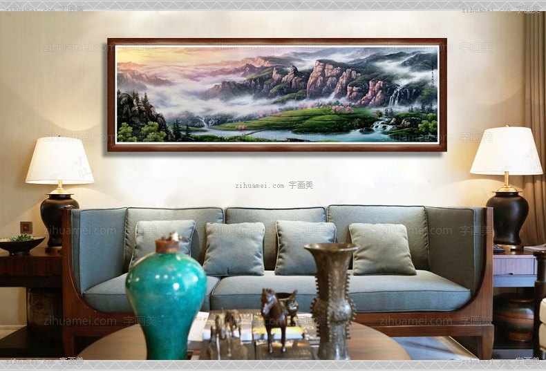 山水油画 聚宝盆