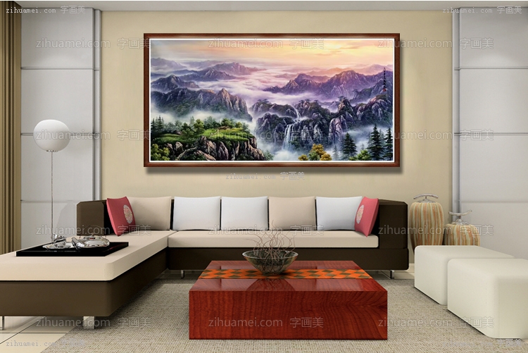山水油画 聚宝盆