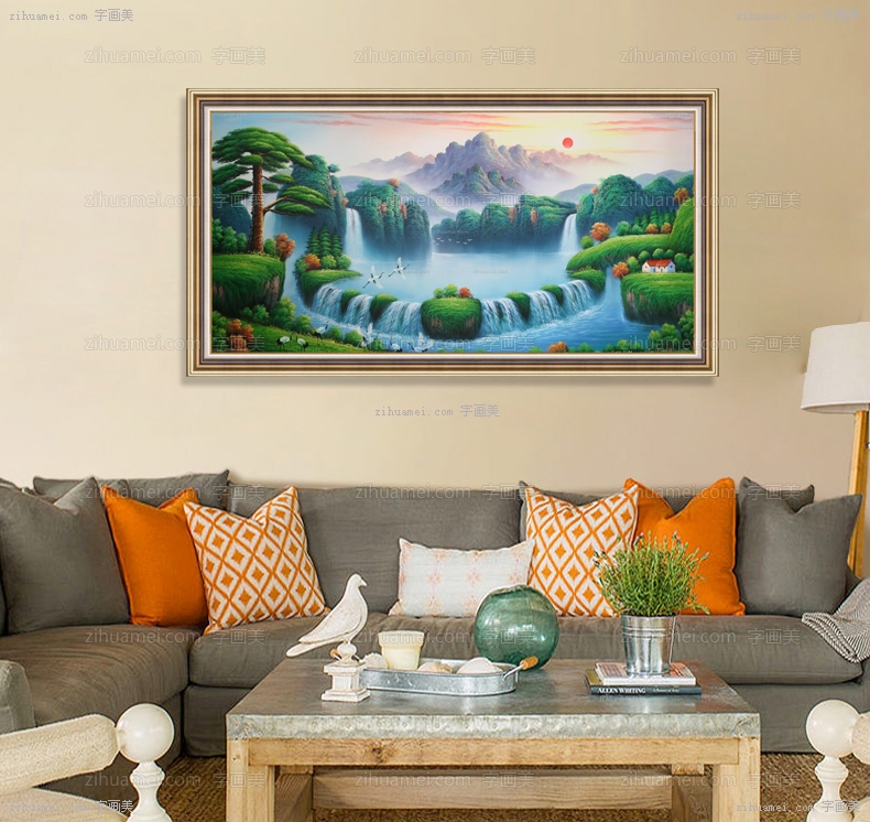 风水油画