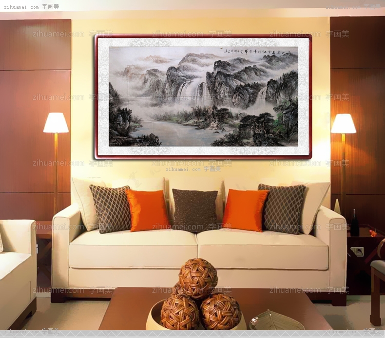 山如碧玉 手绘 手工 国画