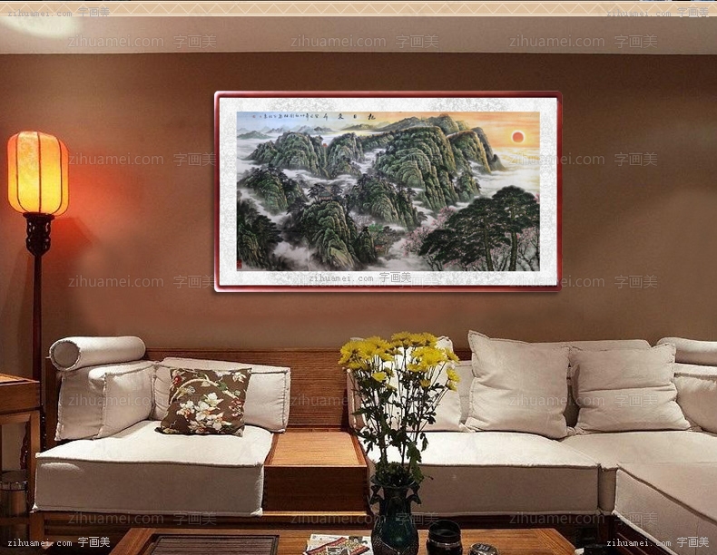 山水国画 旭日东升