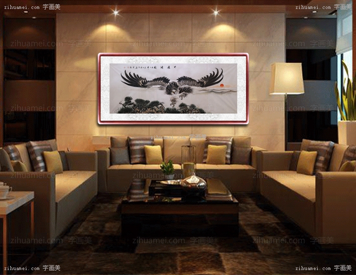 大展鸿图 雄鹰展翅 国画