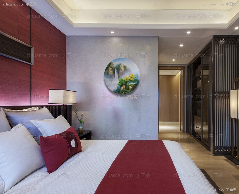 山水油画 刀油