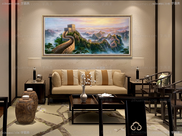 中式油画 万里长城