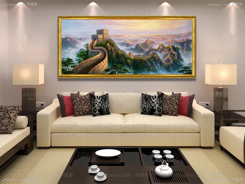 油画 万里长城