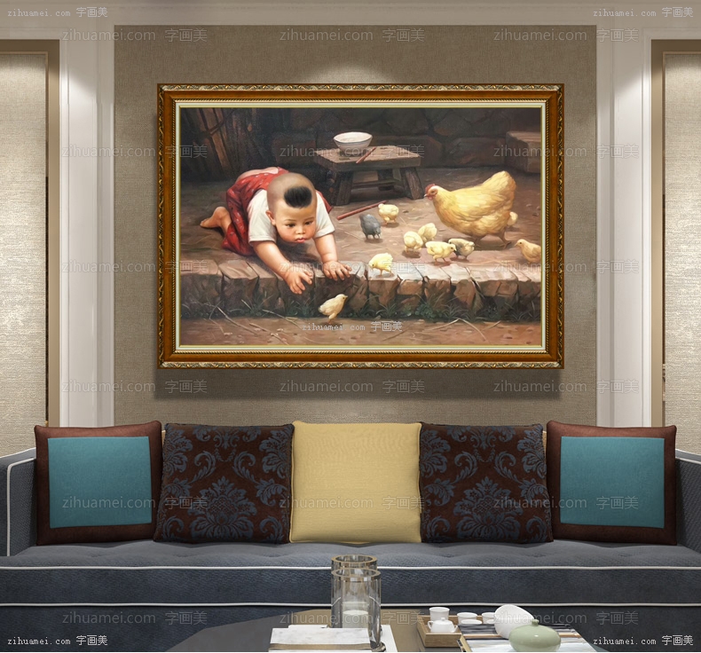 手绘油画中式油画