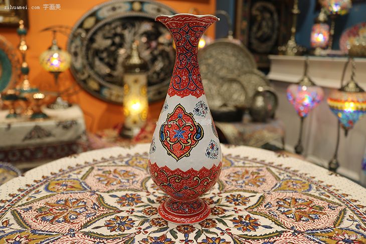 伊朗波斯纯手工艺品摆件米娜mina陶瓷酒壶花瓶果盘