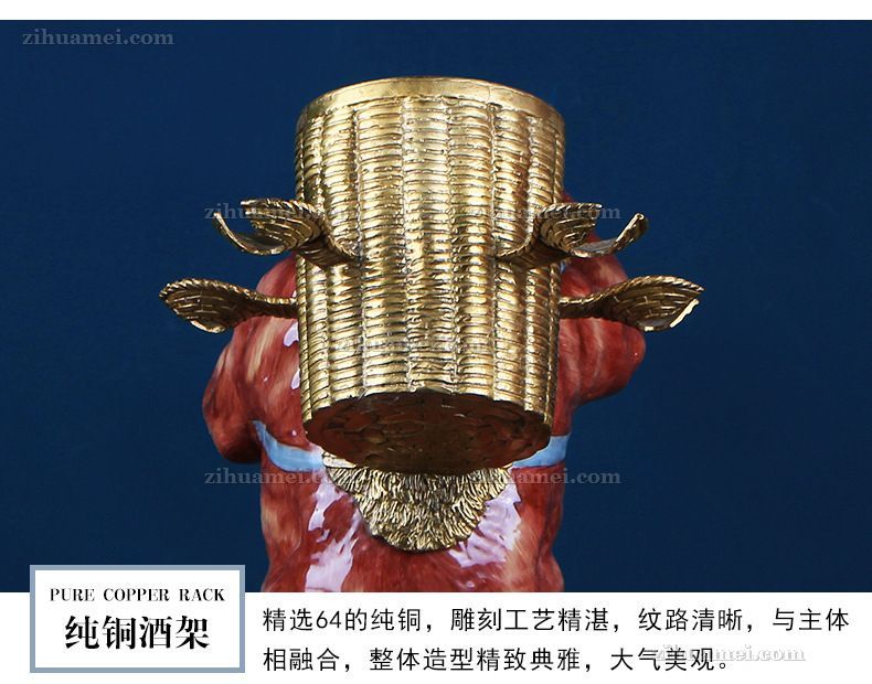 陶瓷配铜摆件