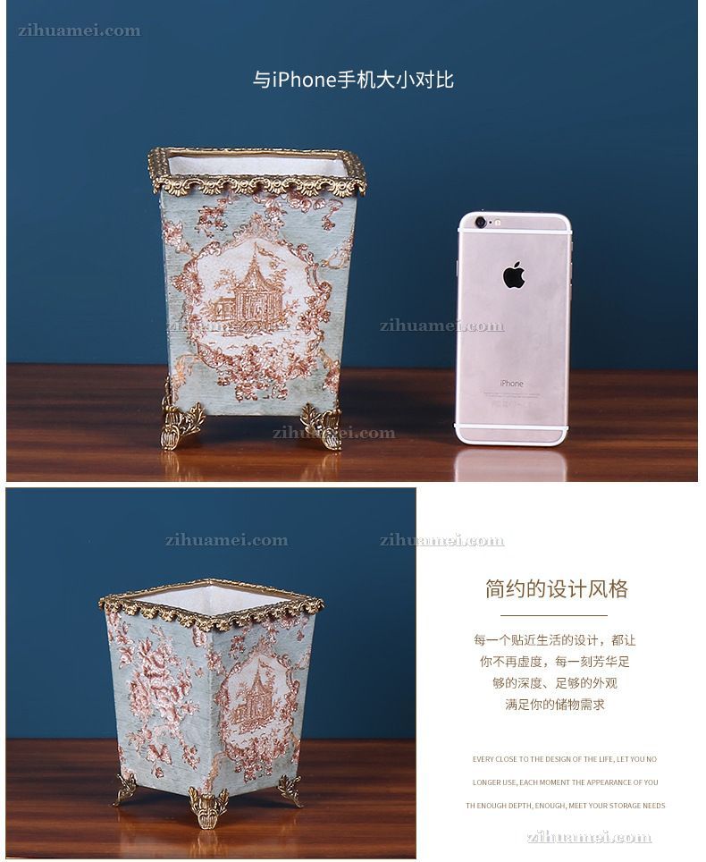 陶瓷配铜摆件