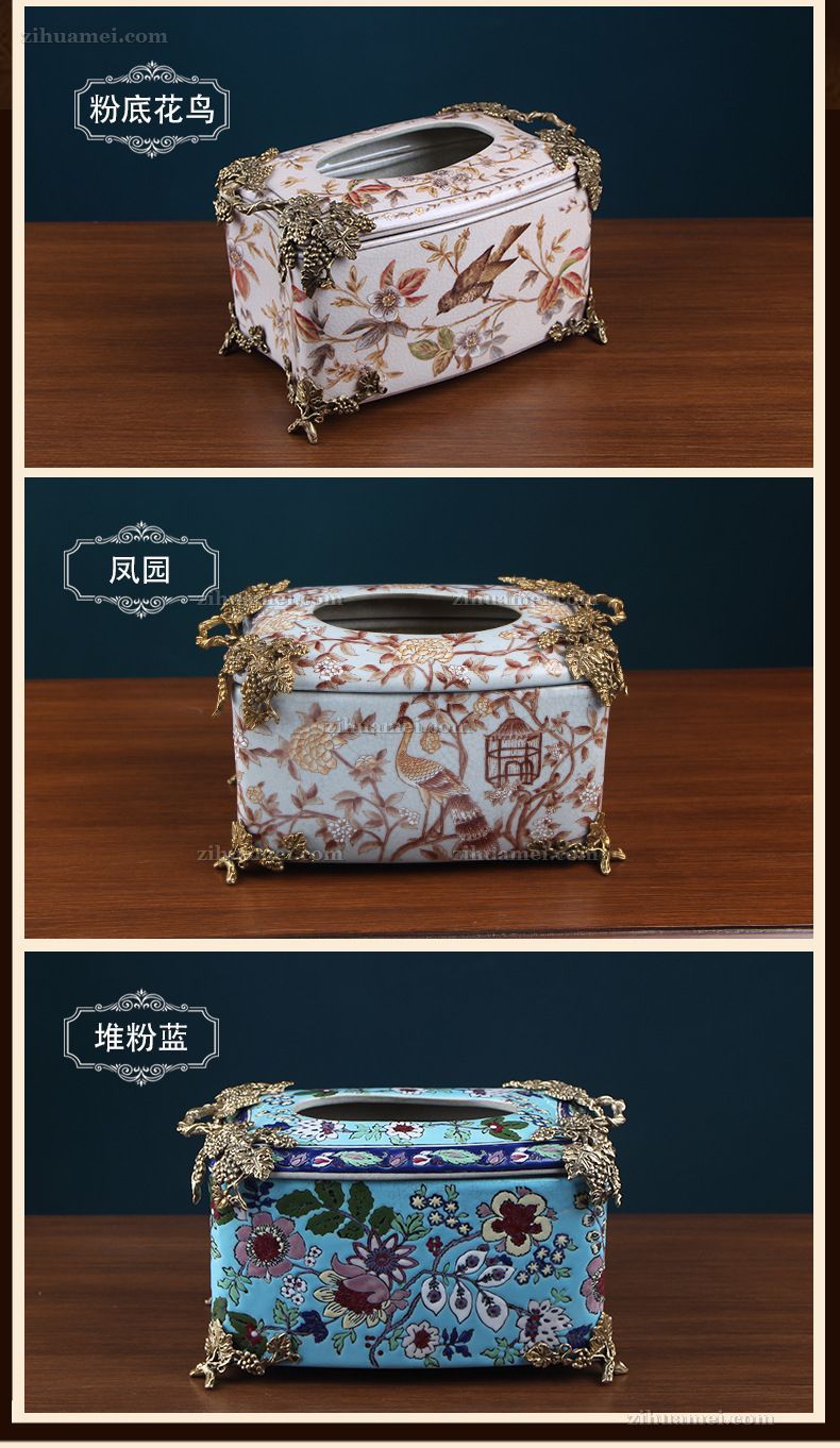 陶瓷配铜摆件
