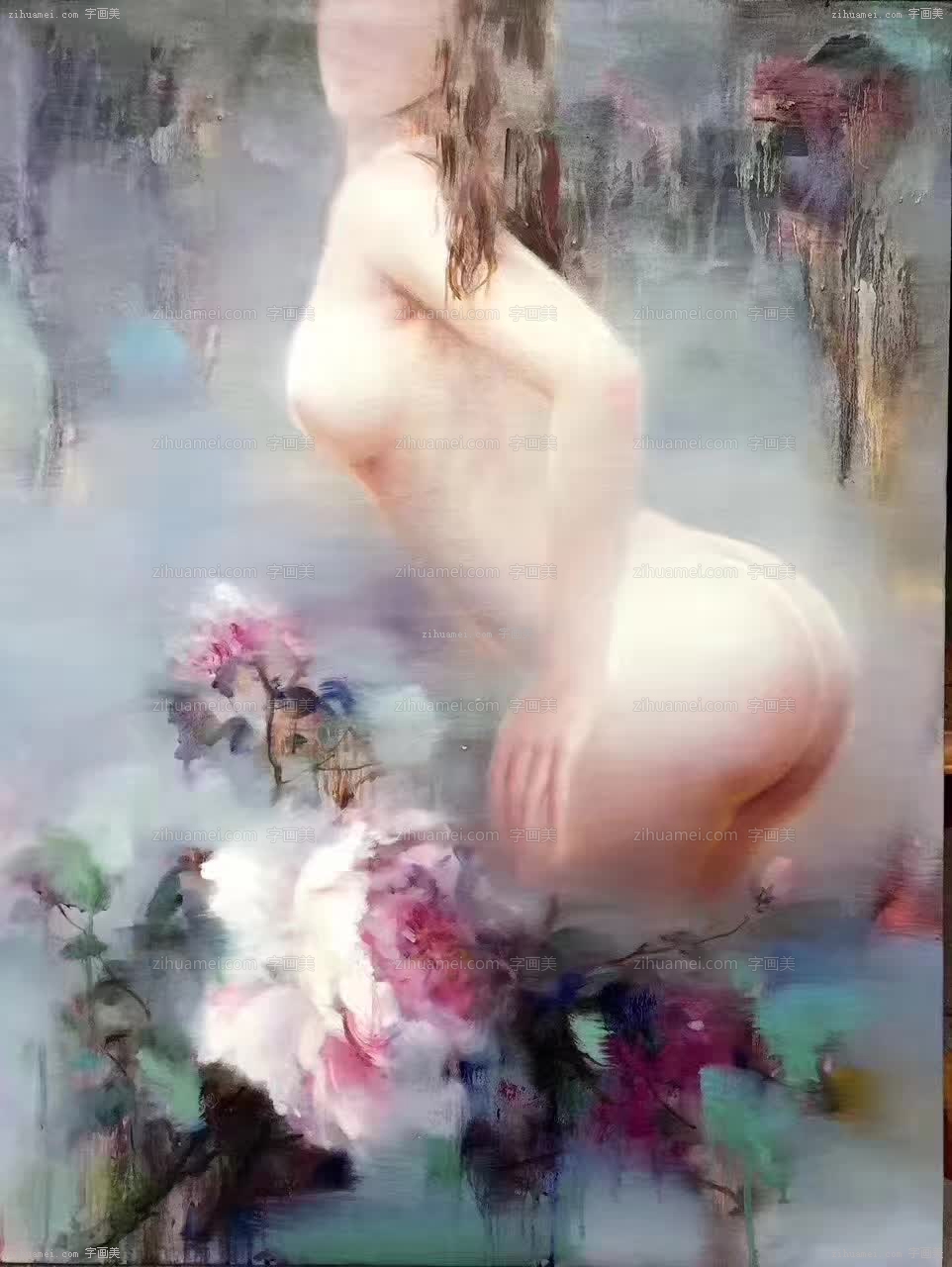 印象油画中式美女人体写意油画