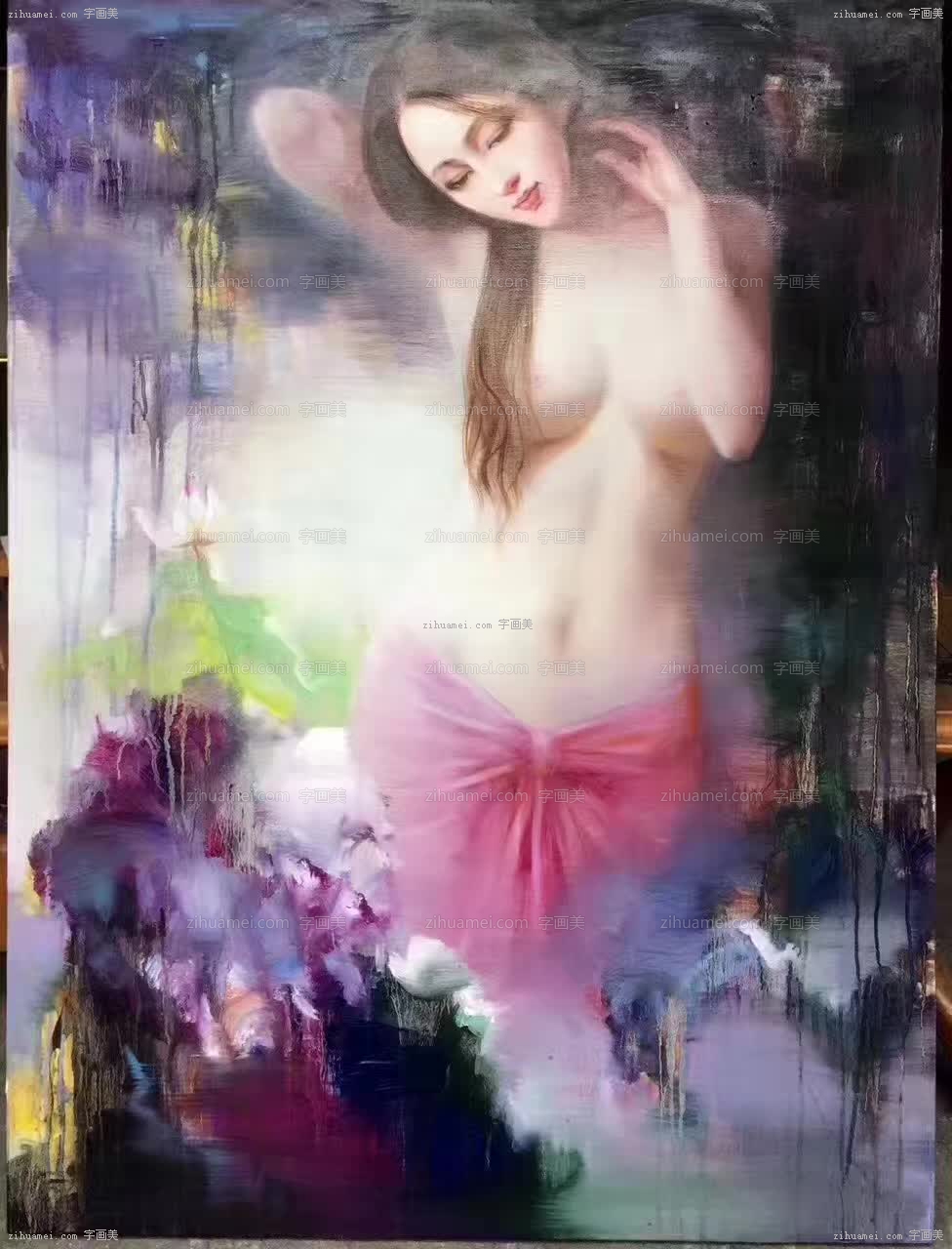 印象油画中式美女人体写意油画