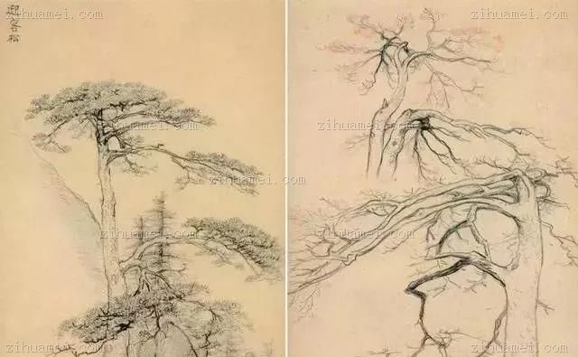黄山写生·潘天寿··1961 年